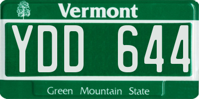 VT license plate YDD644