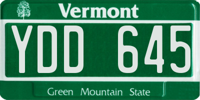 VT license plate YDD645