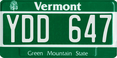 VT license plate YDD647