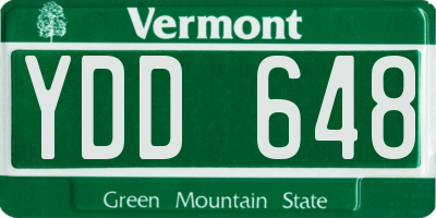 VT license plate YDD648