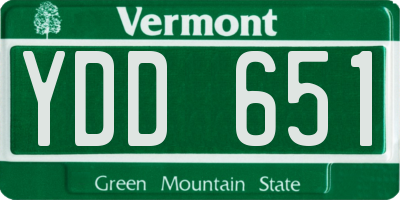VT license plate YDD651