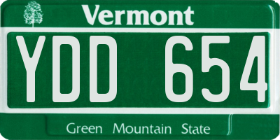VT license plate YDD654