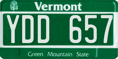 VT license plate YDD657