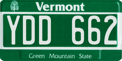 VT license plate YDD662