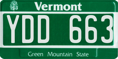 VT license plate YDD663