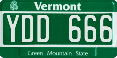 VT license plate YDD666