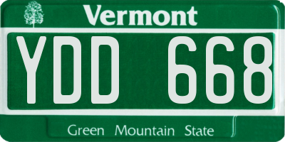 VT license plate YDD668
