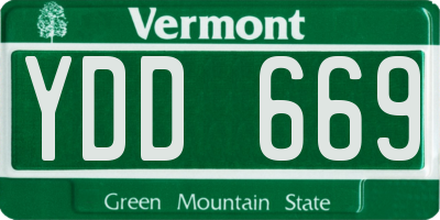 VT license plate YDD669