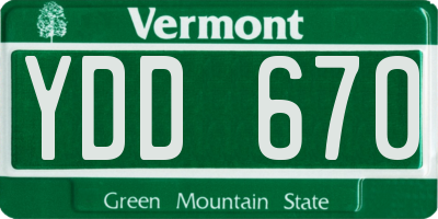VT license plate YDD670