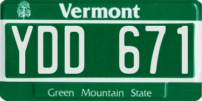 VT license plate YDD671