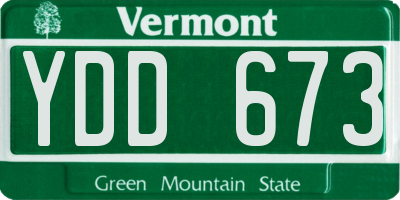 VT license plate YDD673