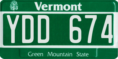VT license plate YDD674
