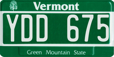 VT license plate YDD675