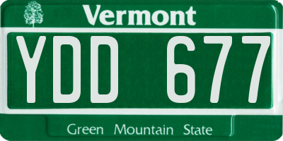VT license plate YDD677