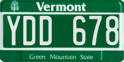 VT license plate YDD678