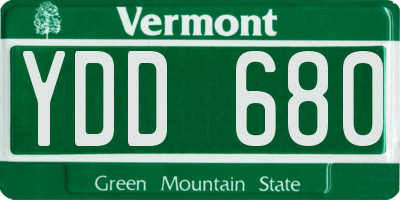 VT license plate YDD680