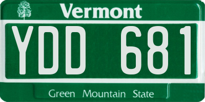 VT license plate YDD681
