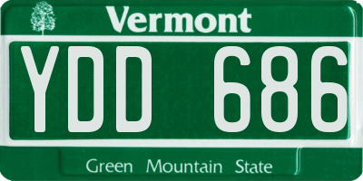 VT license plate YDD686