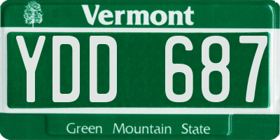 VT license plate YDD687