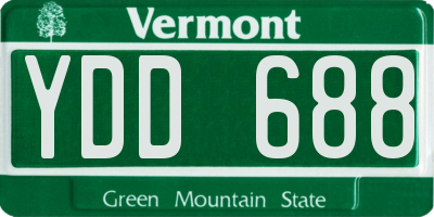 VT license plate YDD688