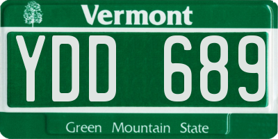 VT license plate YDD689
