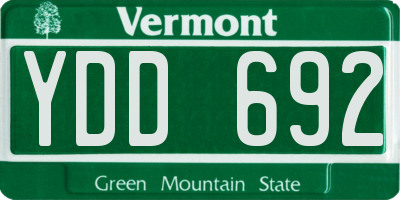 VT license plate YDD692