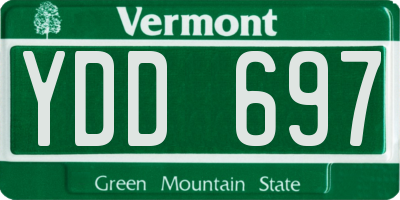 VT license plate YDD697