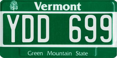 VT license plate YDD699