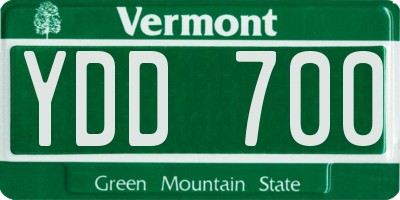 VT license plate YDD700
