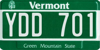 VT license plate YDD701