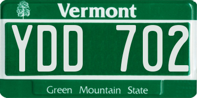 VT license plate YDD702