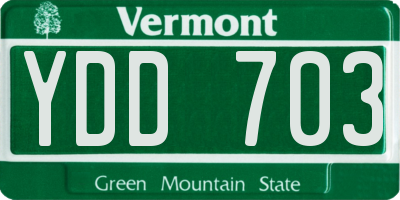 VT license plate YDD703