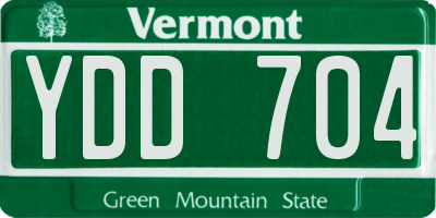 VT license plate YDD704