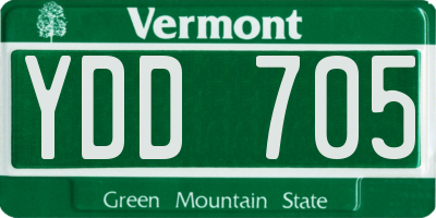 VT license plate YDD705