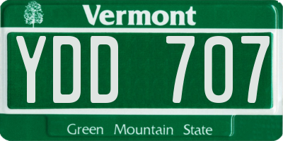 VT license plate YDD707