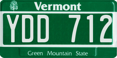 VT license plate YDD712