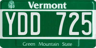 VT license plate YDD725
