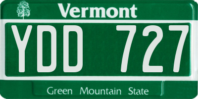 VT license plate YDD727
