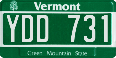 VT license plate YDD731