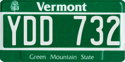 VT license plate YDD732