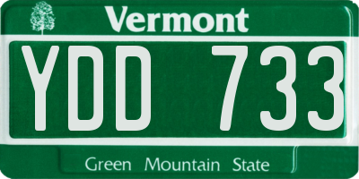 VT license plate YDD733
