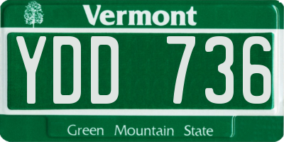 VT license plate YDD736