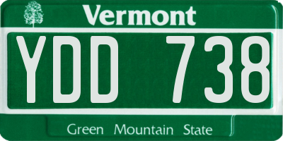 VT license plate YDD738