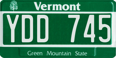 VT license plate YDD745