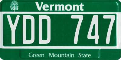 VT license plate YDD747