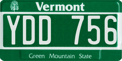 VT license plate YDD756