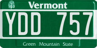 VT license plate YDD757
