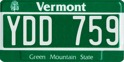 VT license plate YDD759