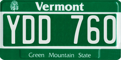 VT license plate YDD760