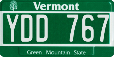 VT license plate YDD767